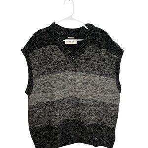 Black and Gray Knit Sweater Vest